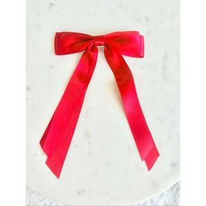 Red Satin Ribbon Bow Hair Clip Coquette Balletcore Feminine